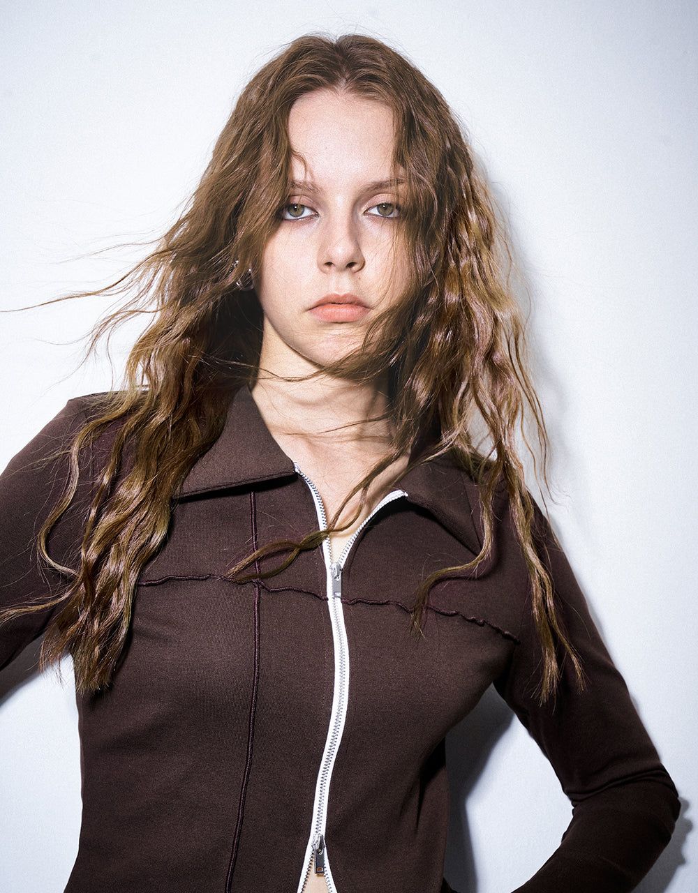 Zipper Front Knitted Skinny Shirt sold by Urban Revivo product image thumbnail 5