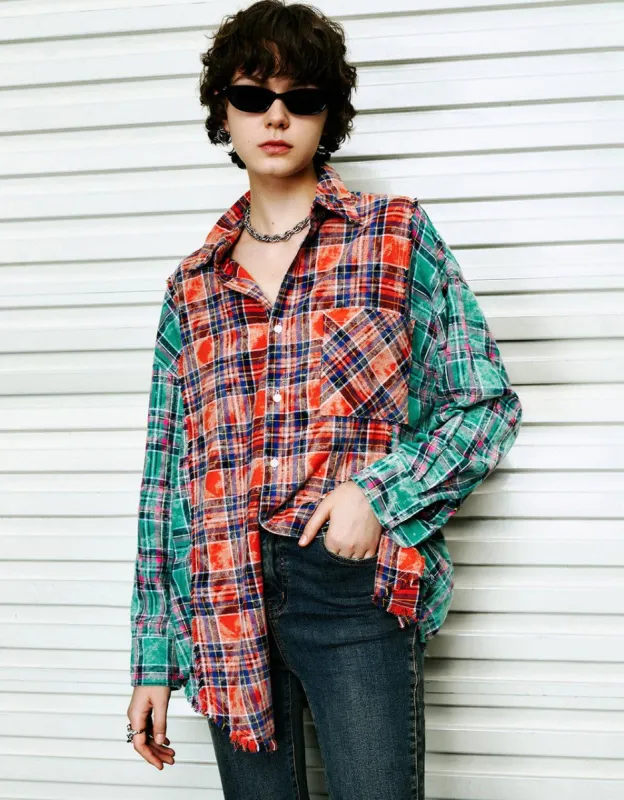 Raw Hem Plaid Shirt sold by Urban Revivo