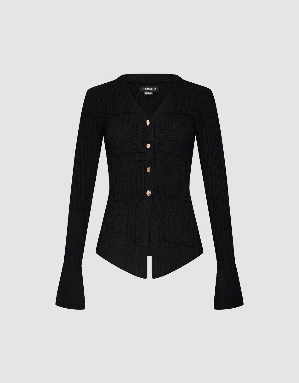 Skinny V-Neck Knitted Cardigan sold by Urban Revivo product image thumbnail 2