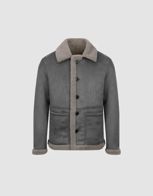 Furry Straight Vegan Leather Jacket sold by Urban Revivo