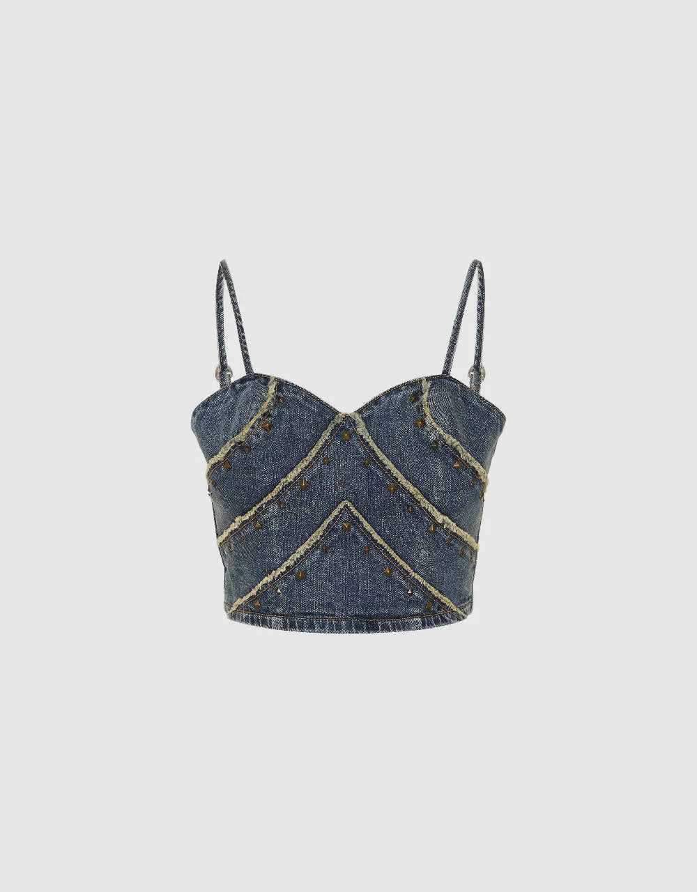 Off-Shoulder Denim Cami Top sold by Urban Revivo