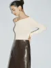 One Shoulder Skinny Knitted T-Shirt sold by Urban Revivo