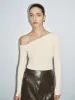 One Shoulder Skinny Knitted T-Shirt sold by Urban Revivo