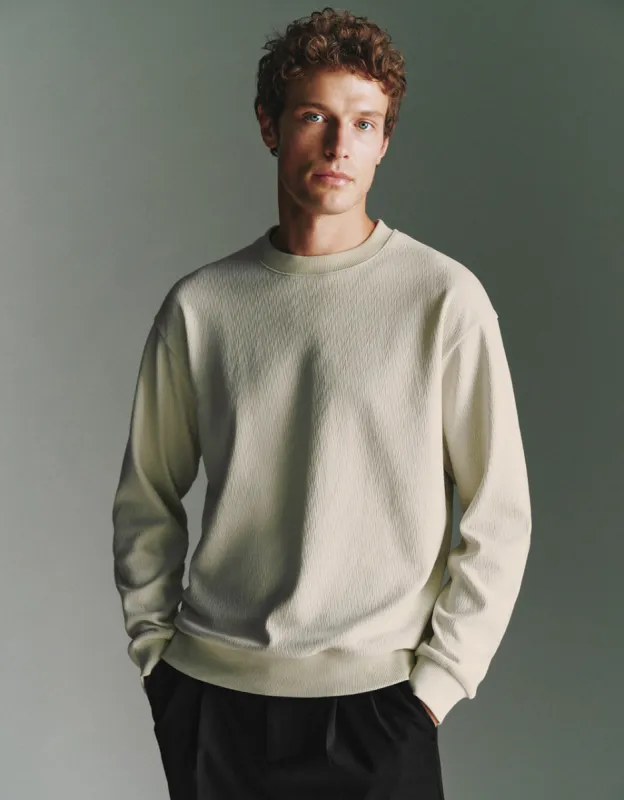 Crew Neck Straight Sweatshirt sold by Urban Revivo