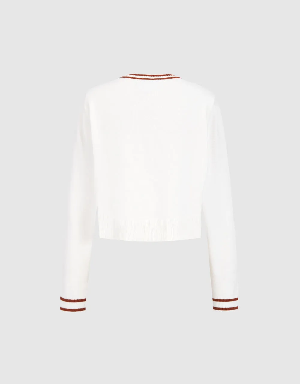 Cherry Embroidered V-Neck Knitted Cardigan sold by Urban Revivo product image thumbnail 5