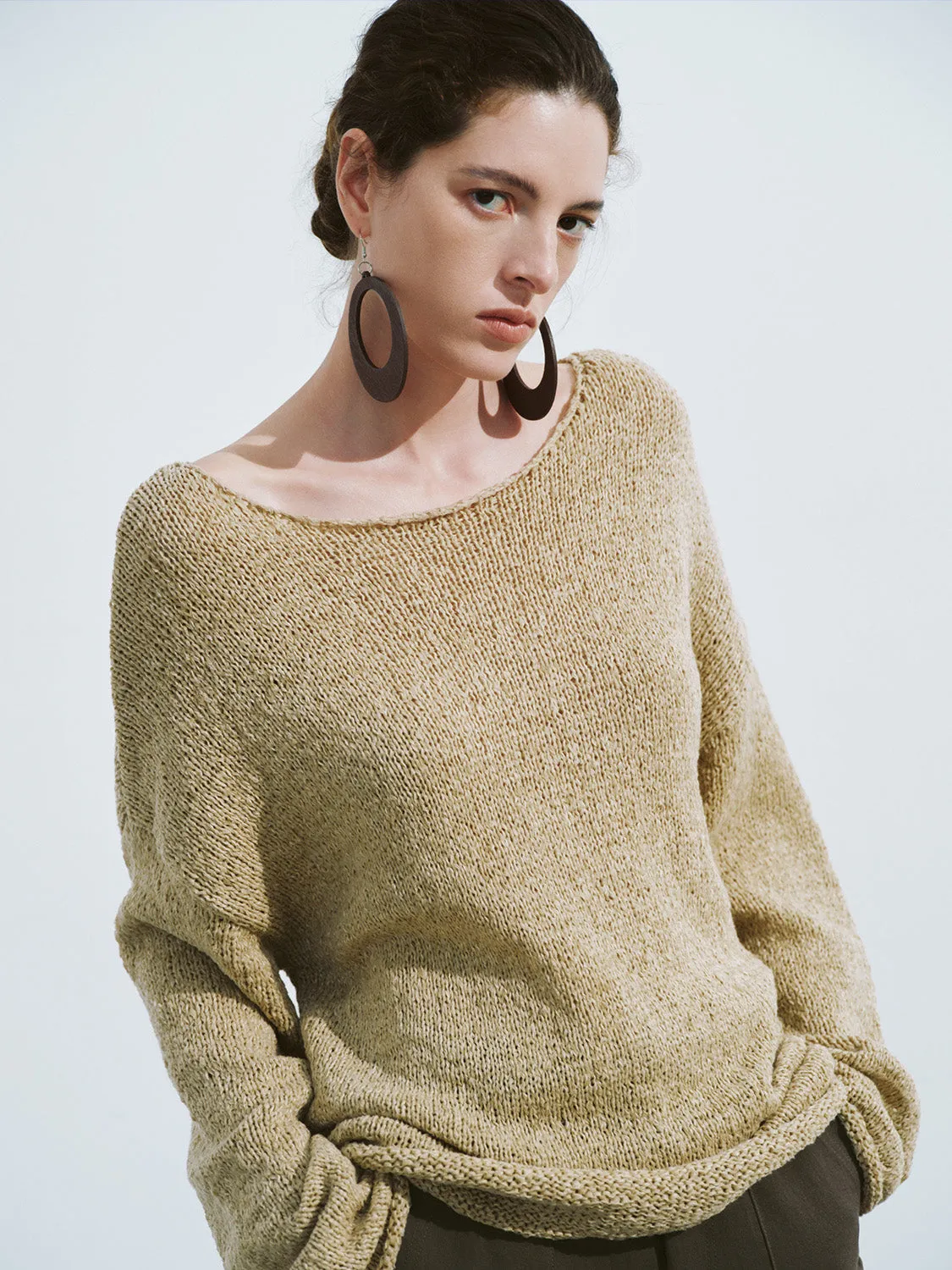 Crew Neck Loose Knitted T-Shirt sold by Urban Revivo product image thumbnail 3