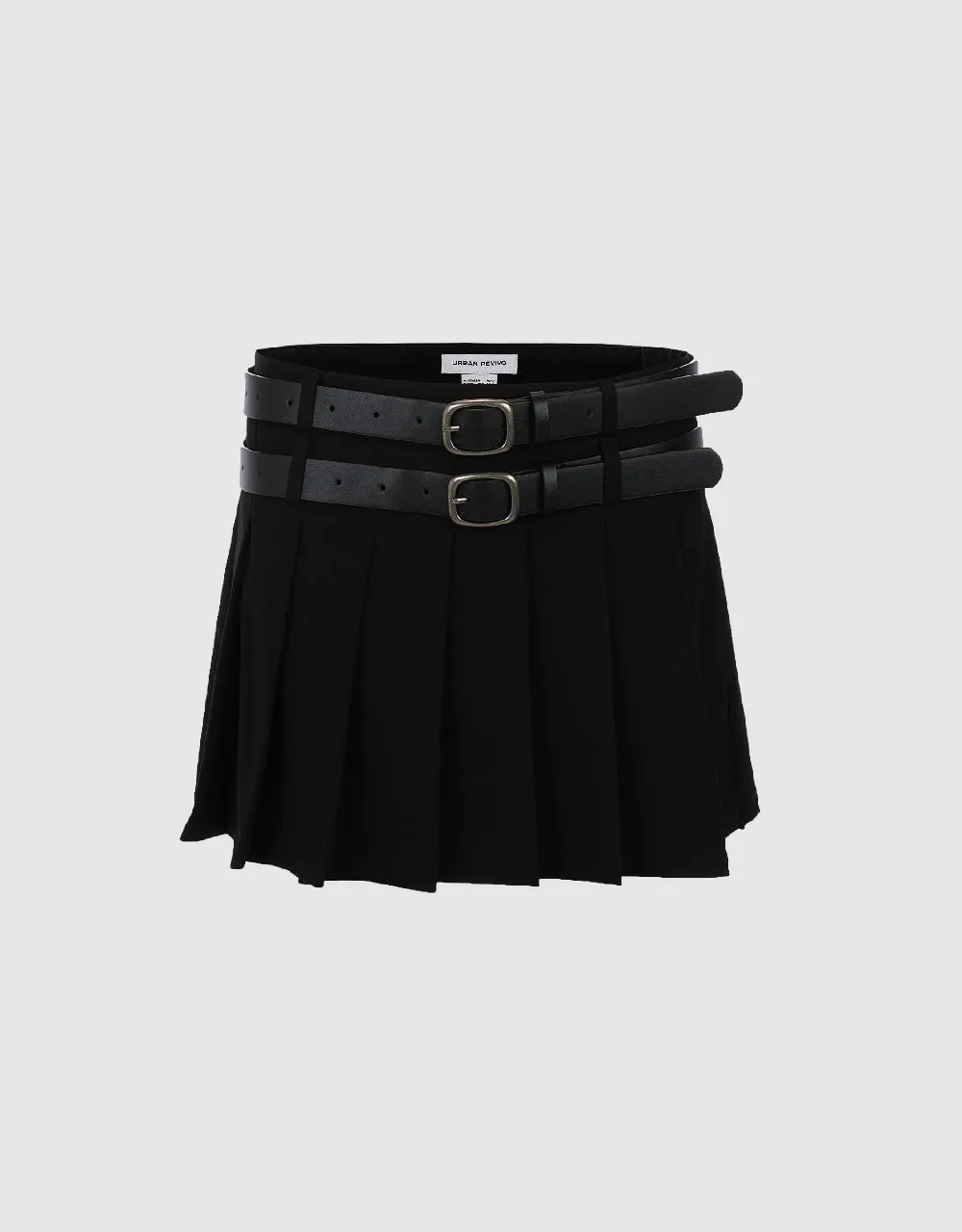 Pleated Mini A-Line Skirt With Belt sold by Urban Revivo