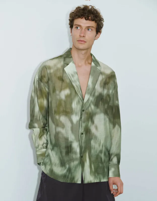 Notch Lapel Printed Loose Jacket sold by Urban Revivo