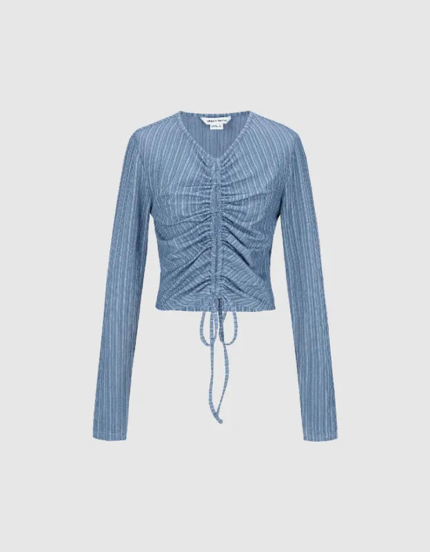 Lace Up Cut-Out Skinny T-Shirt sold by Urban Revivo