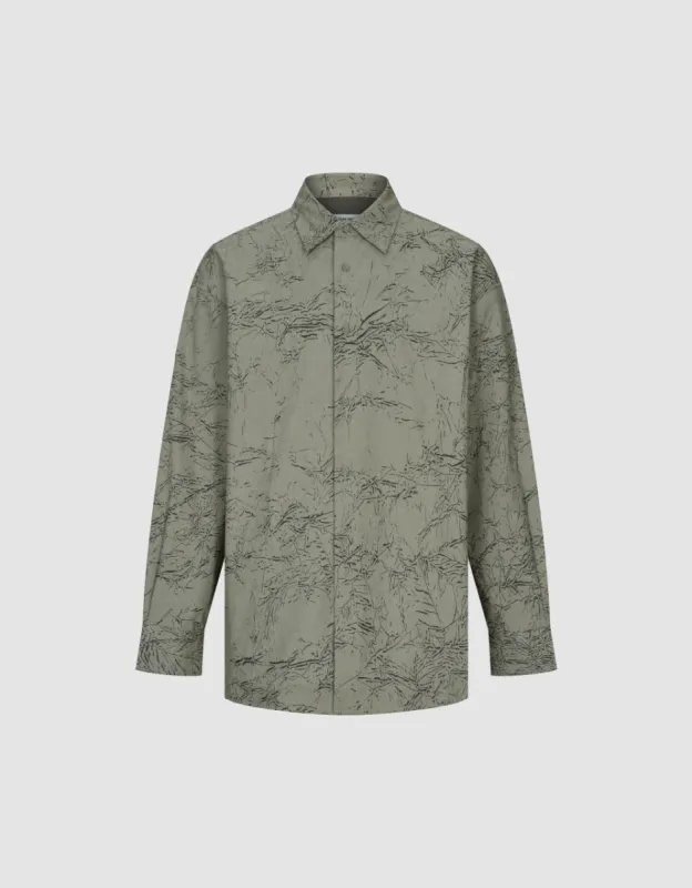 Printed Straight Oversized Shirt sold by Urban Revivo