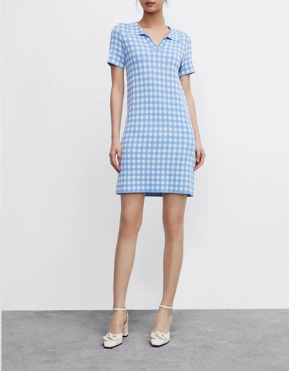 Checkered Knitted Mini Dress sold by Urban Revivo product image thumbnail 5