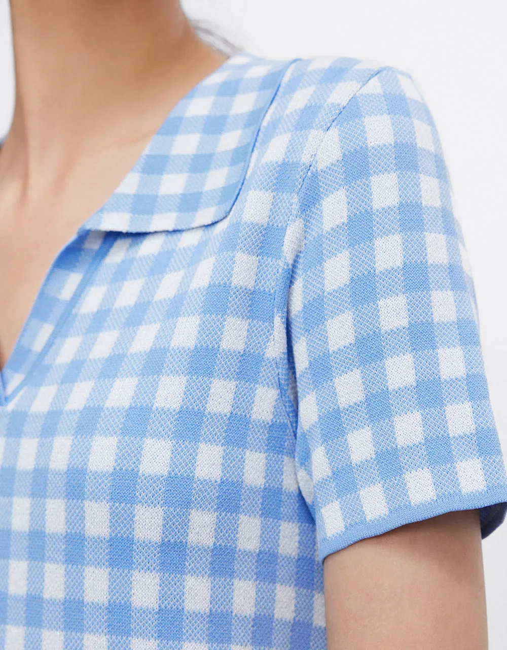 Checkered Knitted Mini Dress sold by Urban Revivo product image thumbnail 3