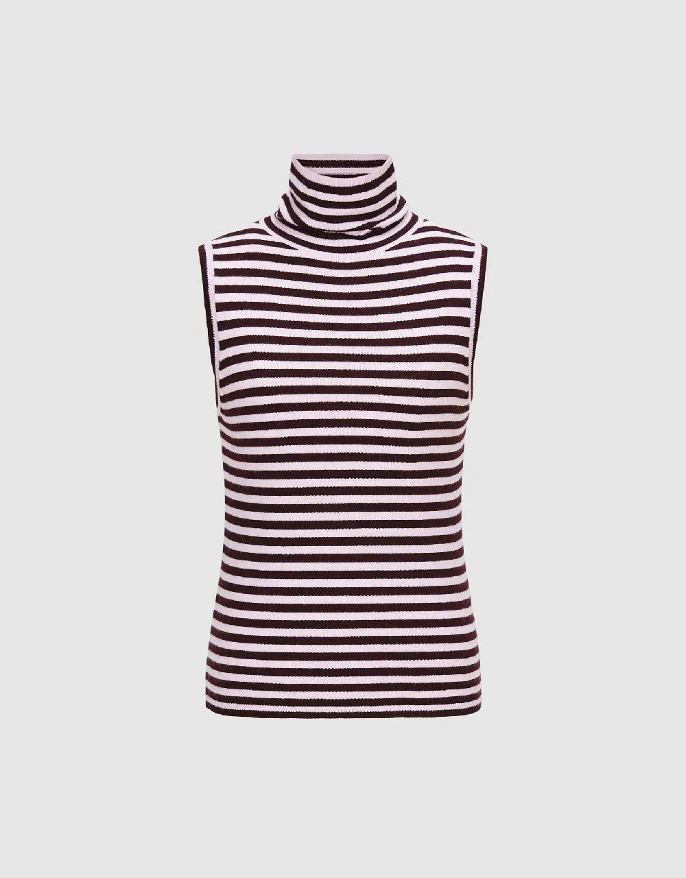 Striped Turtle Neck Knitted Tank Top sold by Urban Revivo product image thumbnail 2