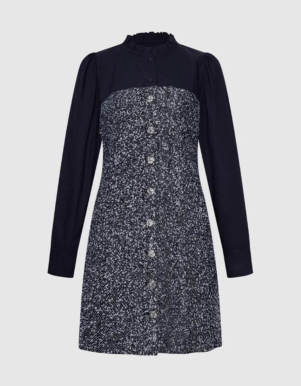 Spliced Button Up Denim Dress sold by Urban Revivo