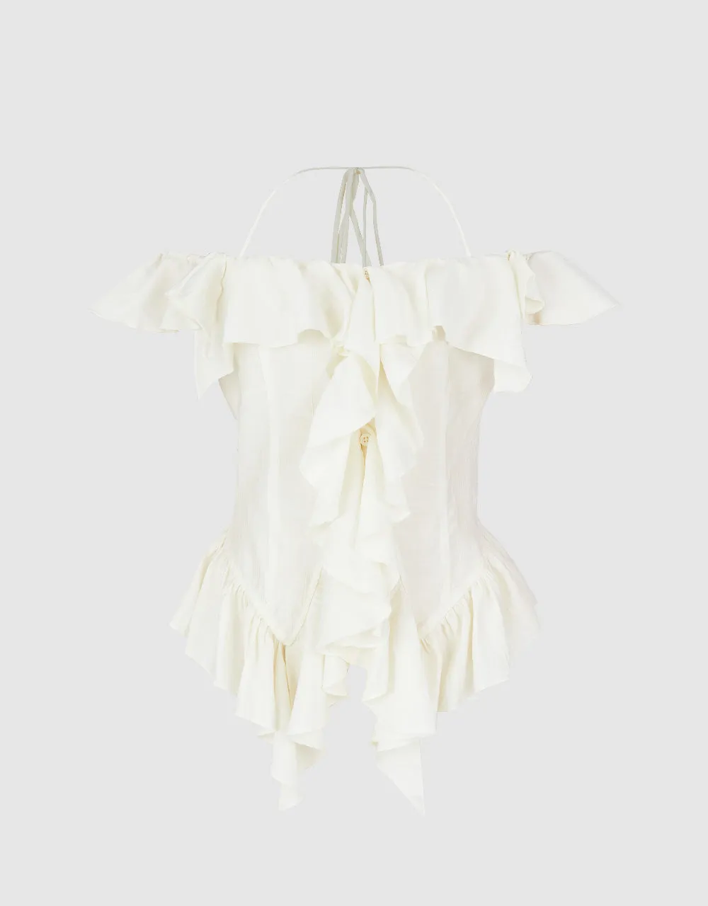 Ruffle Sleeveless Off-Shoulder Shirt sold by Urban Revivo product image thumbnail 2