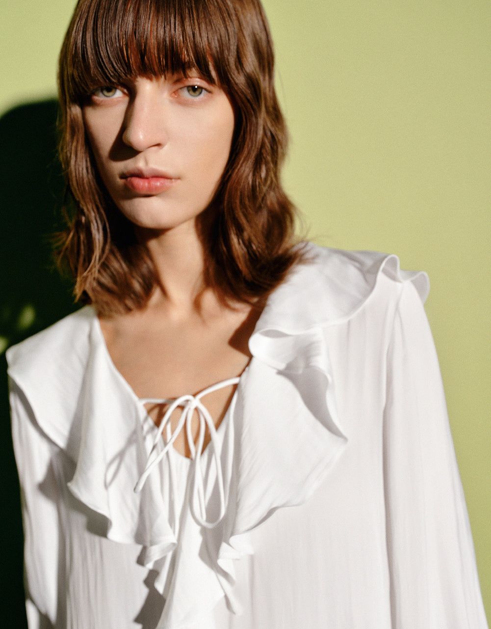 Ruffle V-Neck Overhead Shirt sold by Urban Revivo product image thumbnail 5