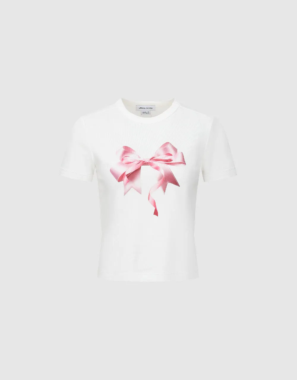 Bow Printed Crew Neck Skinny T-Shirt sold by Urban Revivo product image thumbnail 2