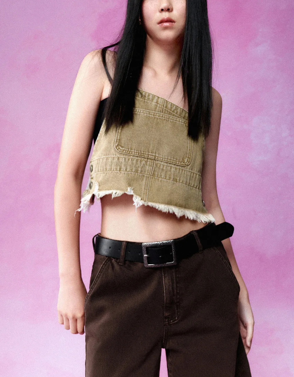 Sleeveless Off-Shoulder Denim Shirt sold by Urban Revivo product image thumbnail 2