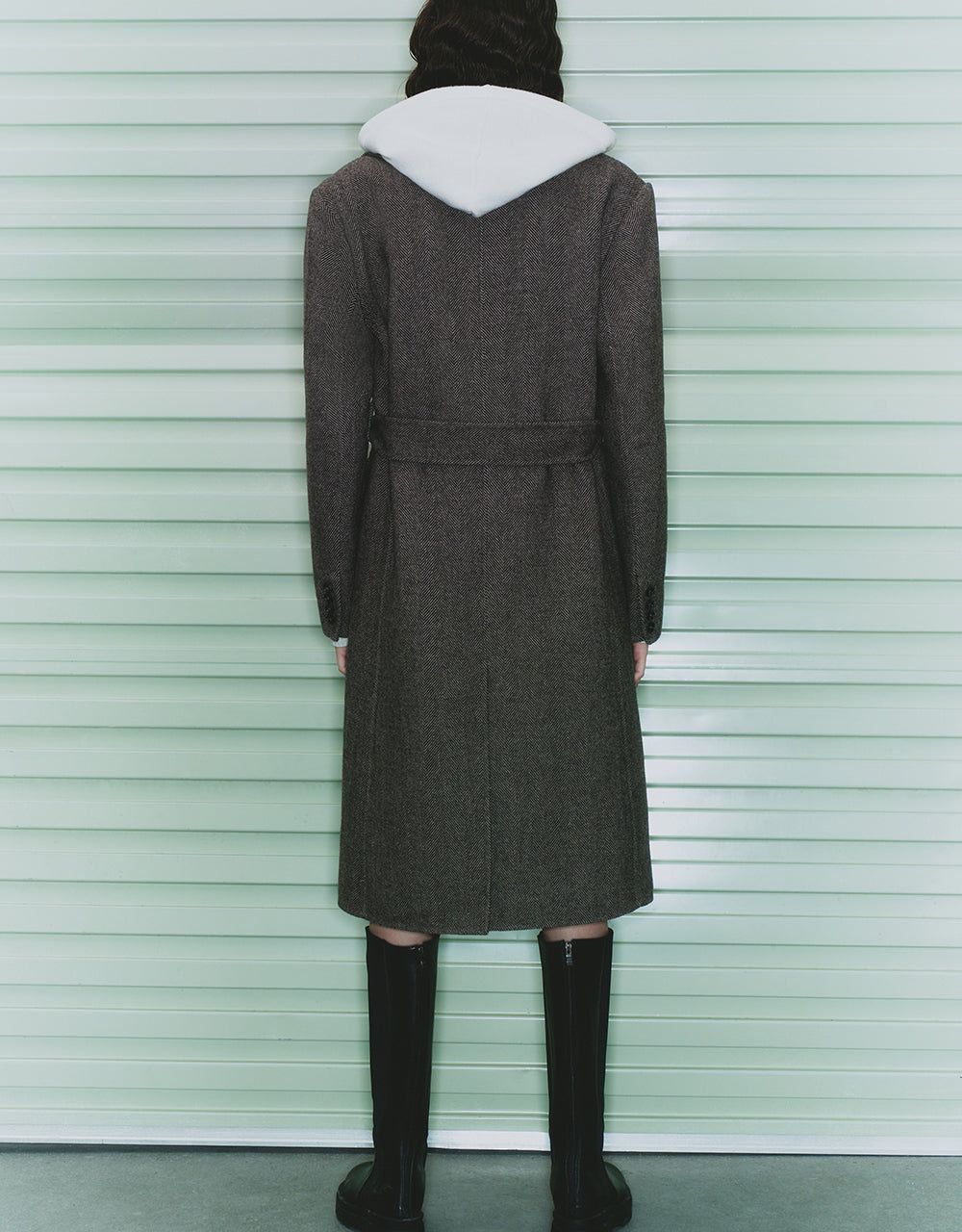 Peaked Lapel Woolen Coat With Belt sold by Urban Revivo product image thumbnail 5