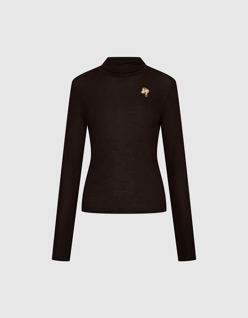 Printed Turtle Neck Skinny T-Shirt sold by Urban Revivo product image thumbnail 2