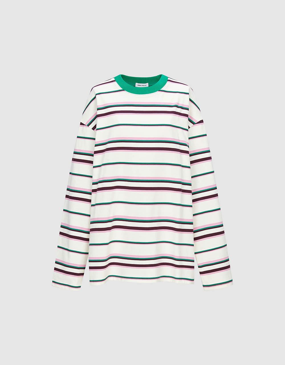 Striped Crew Neck Straight T-Shirt sold by Urban Revivo product image thumbnail 2