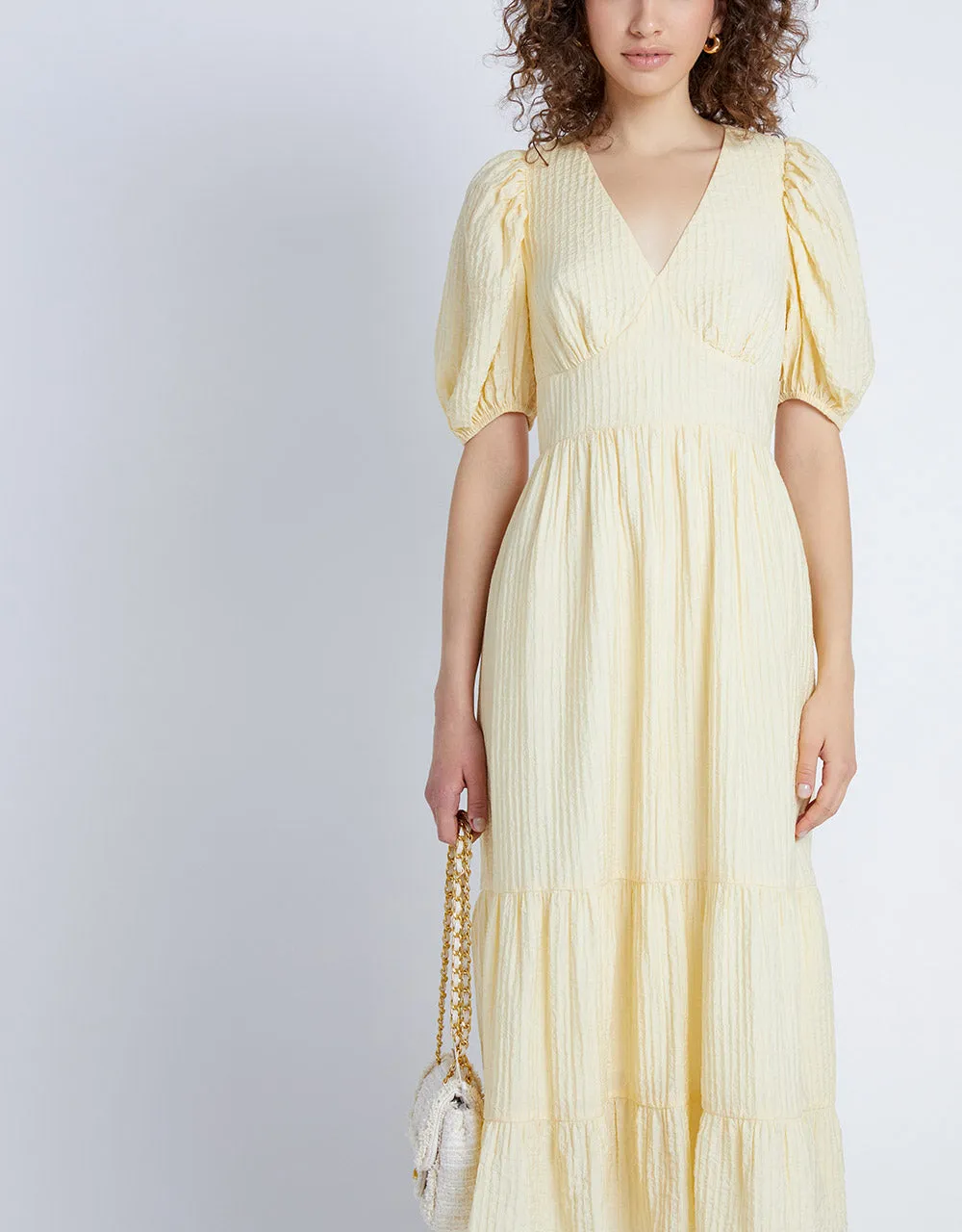 Puff Sleeve Tiered Midi Dress sold by Urban Revivo product image thumbnail 3