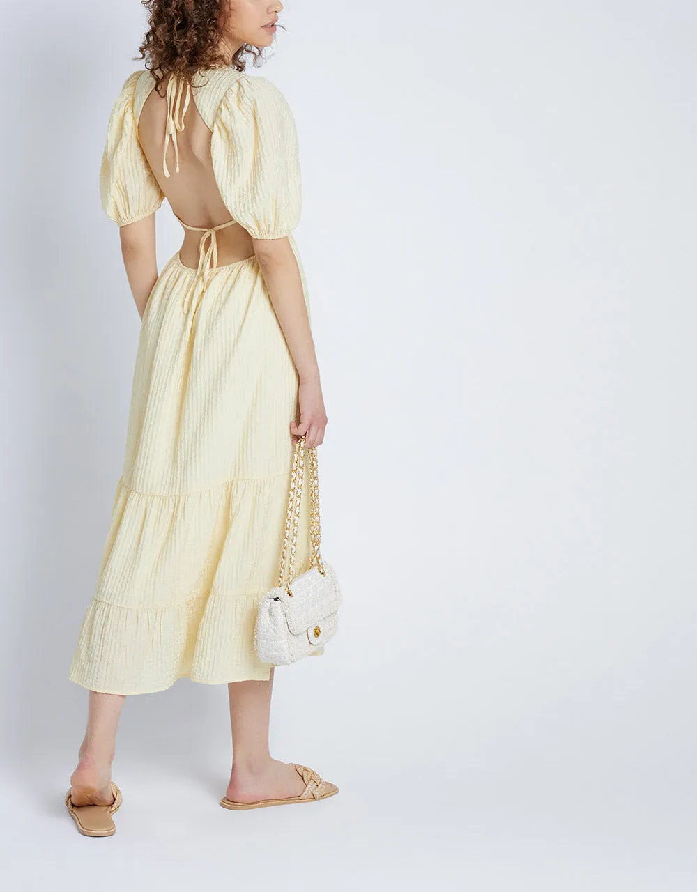 Puff Sleeve Tiered Midi Dress sold by Urban Revivo product image thumbnail 2