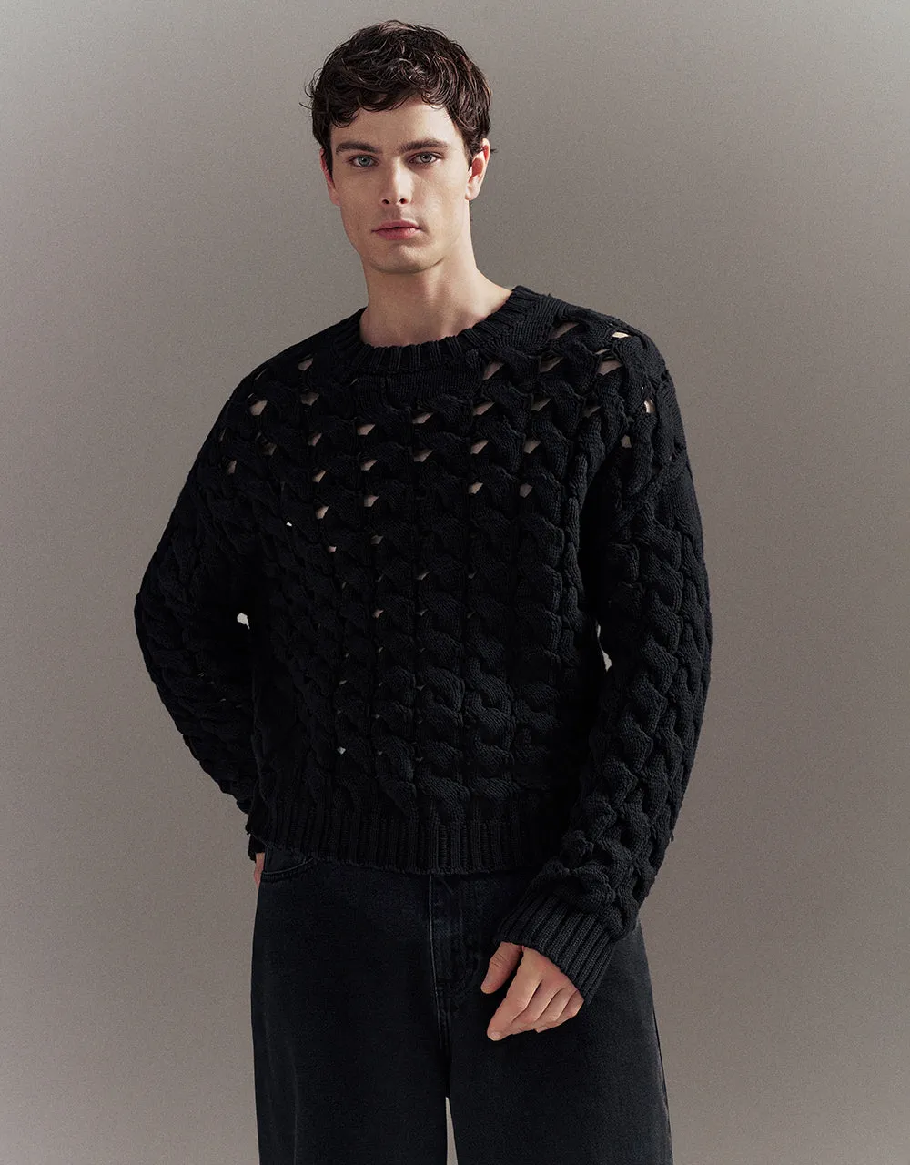 Crew Neck Knitted T-Shirt sold by Urban Revivo