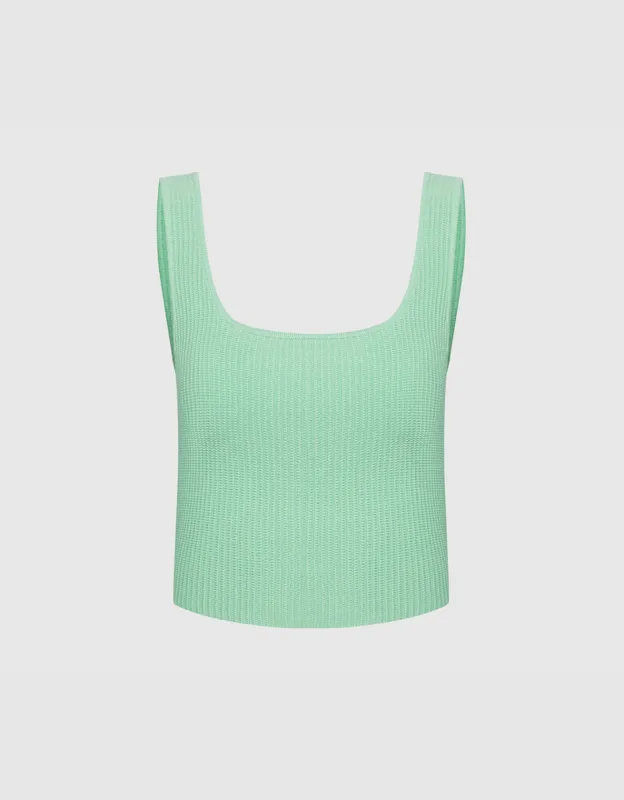 Plain Ribbed Knit Tank Top sold by Urban Revivo