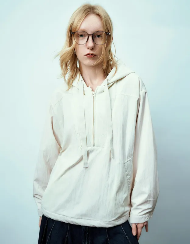 Zip Half Placket Hooded Jacket sold by Urban Revivo
