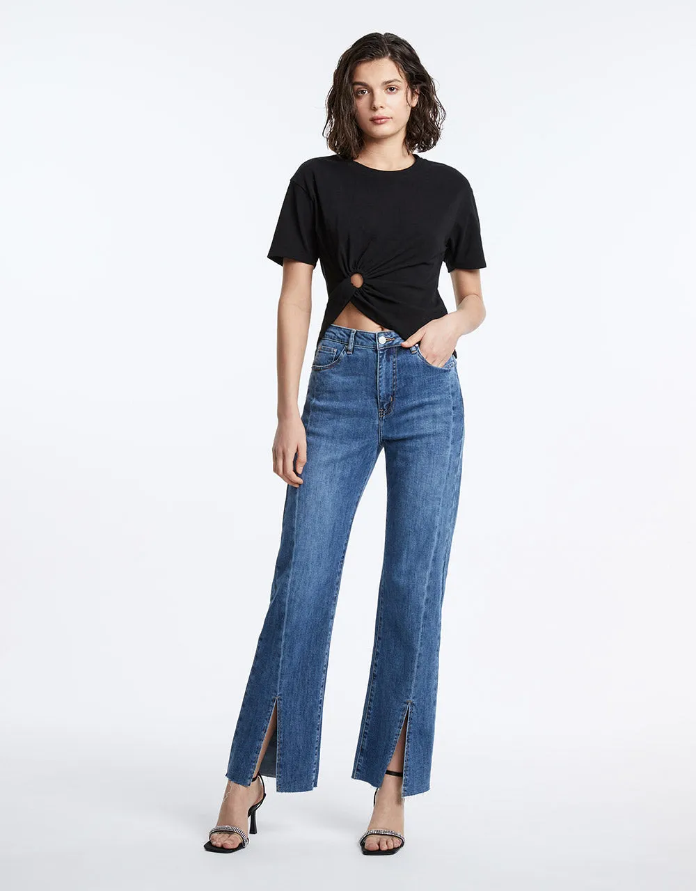 Cropped T-Shirt With Ring Detail sold by Urban Revivo product image thumbnail 5