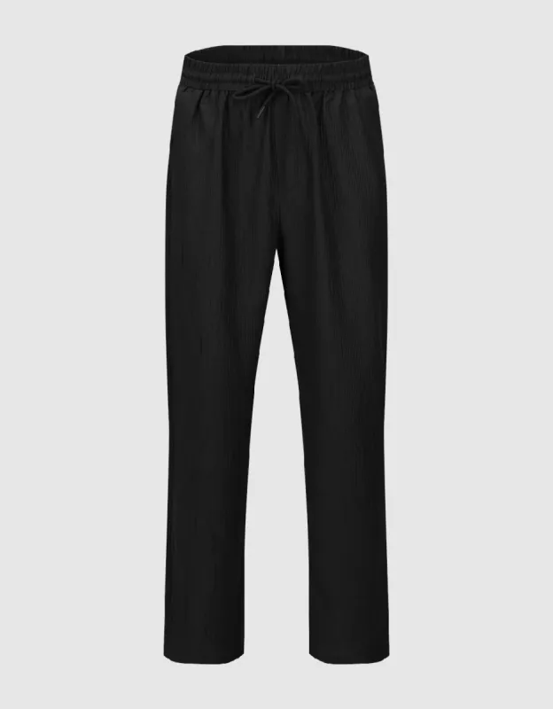 Drawstring Waist Straight Pants sold by Urban Revivo