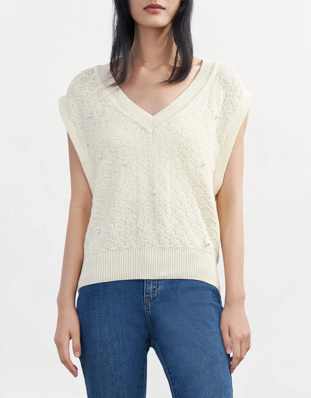 Beaded Sweater Vest sold by Urban Revivo product image thumbnail 2