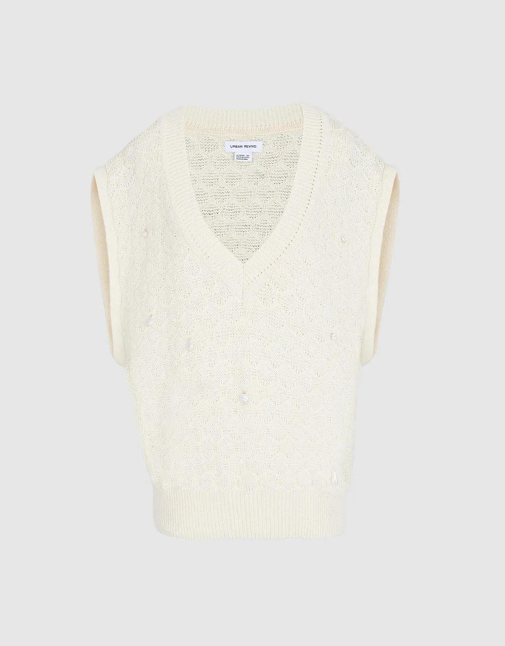 Beaded Sweater Vest sold by Urban Revivo