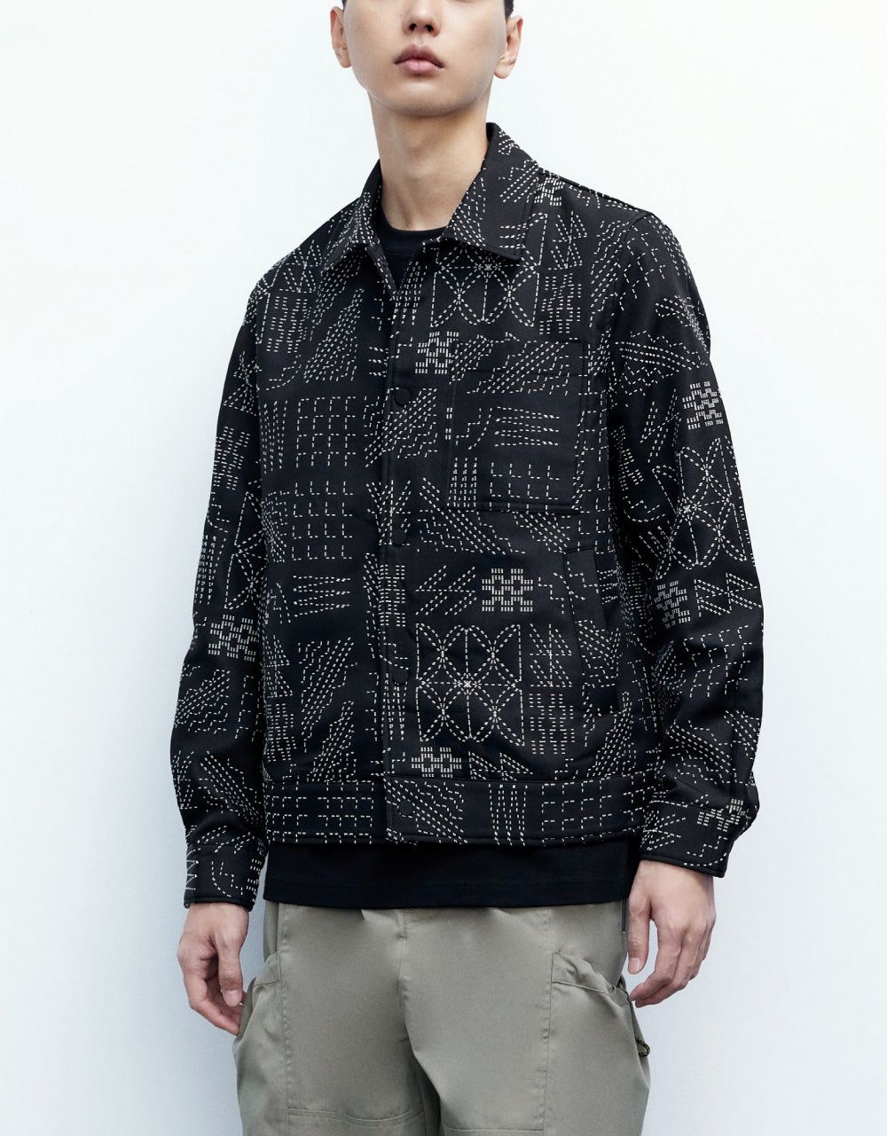 Printed Press Button Jacket sold by Urban Revivo product image thumbnail 2