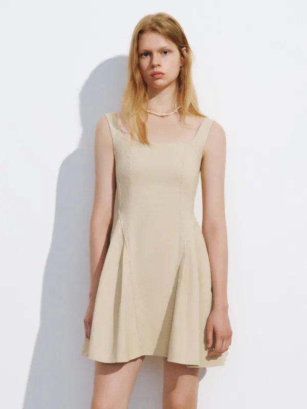 Sleeveless Square-cut Collar Skater Dress sold by Urban Revivo