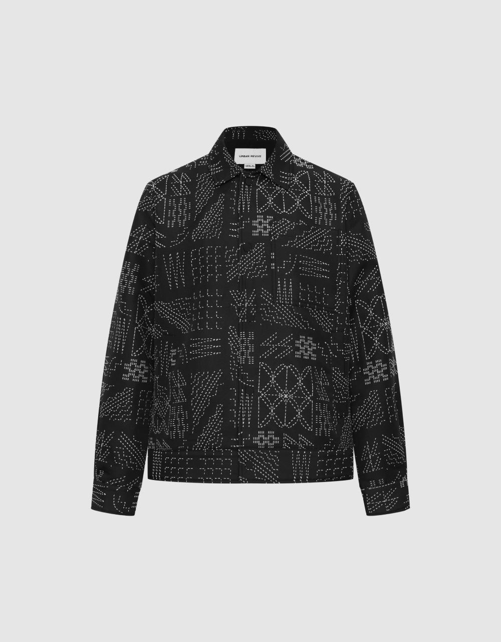 Printed Press Button Jacket sold by Urban Revivo