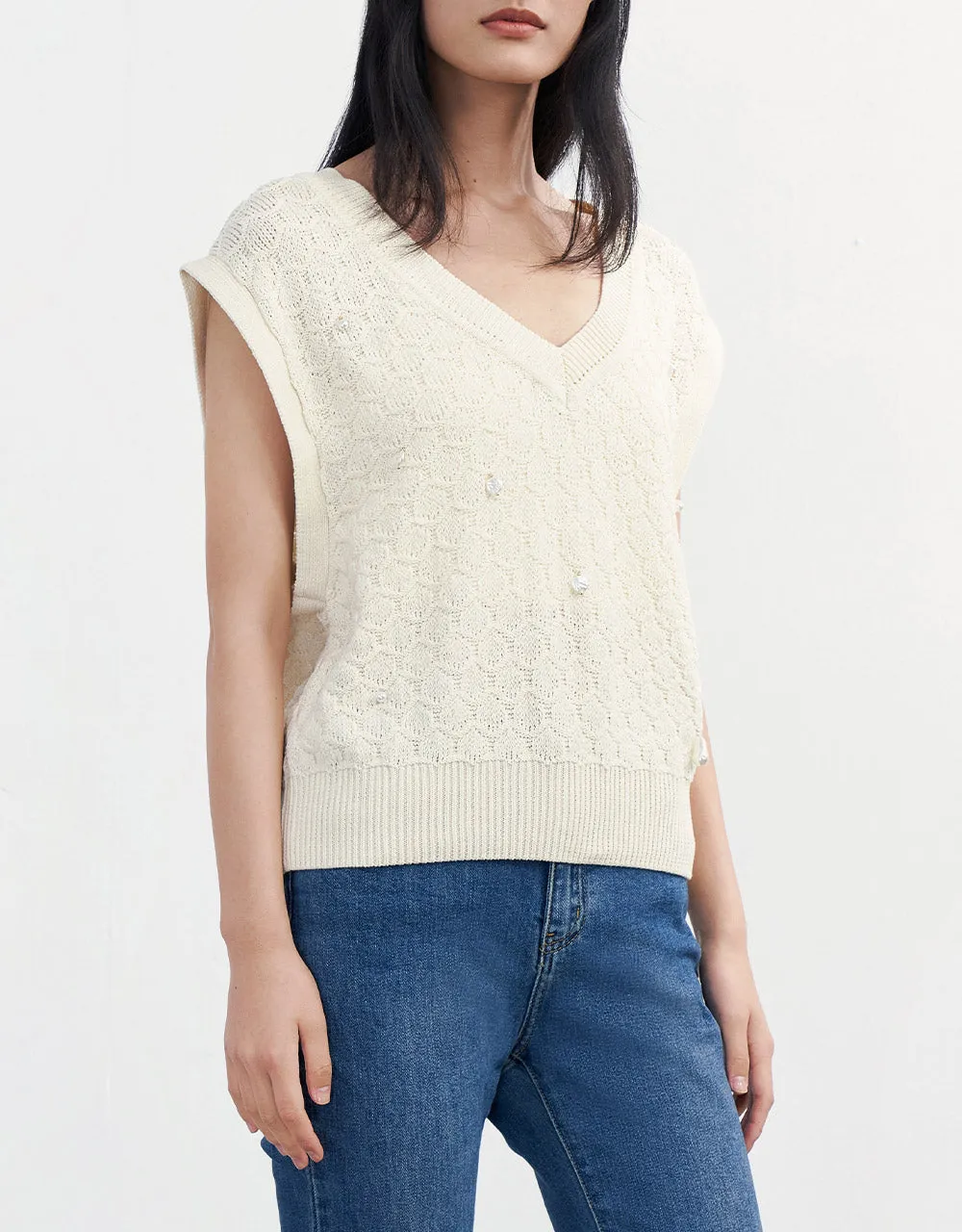 Beaded Sweater Vest sold by Urban Revivo product image thumbnail 5