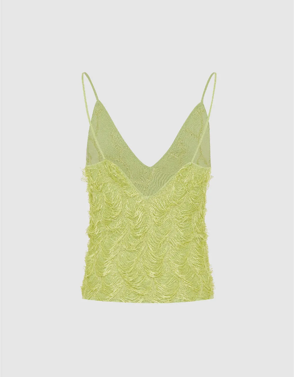 Fuzzy V-Neck Knitted Cami Top sold by Urban Revivo product image thumbnail 5