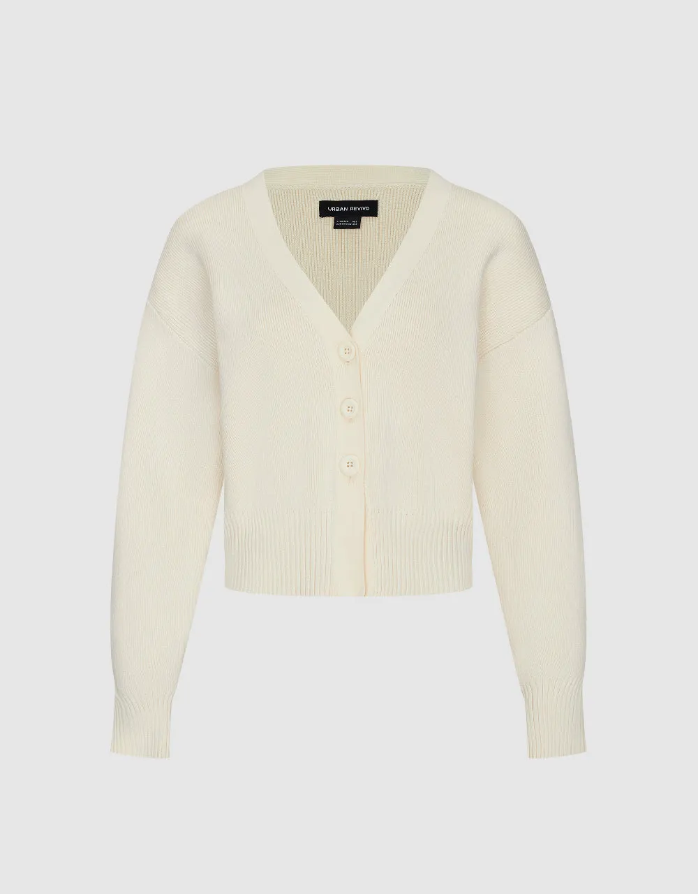 Drop Shoulder Sleeve V-Neck Knitted Cardigan sold by Urban Revivo product image thumbnail 5