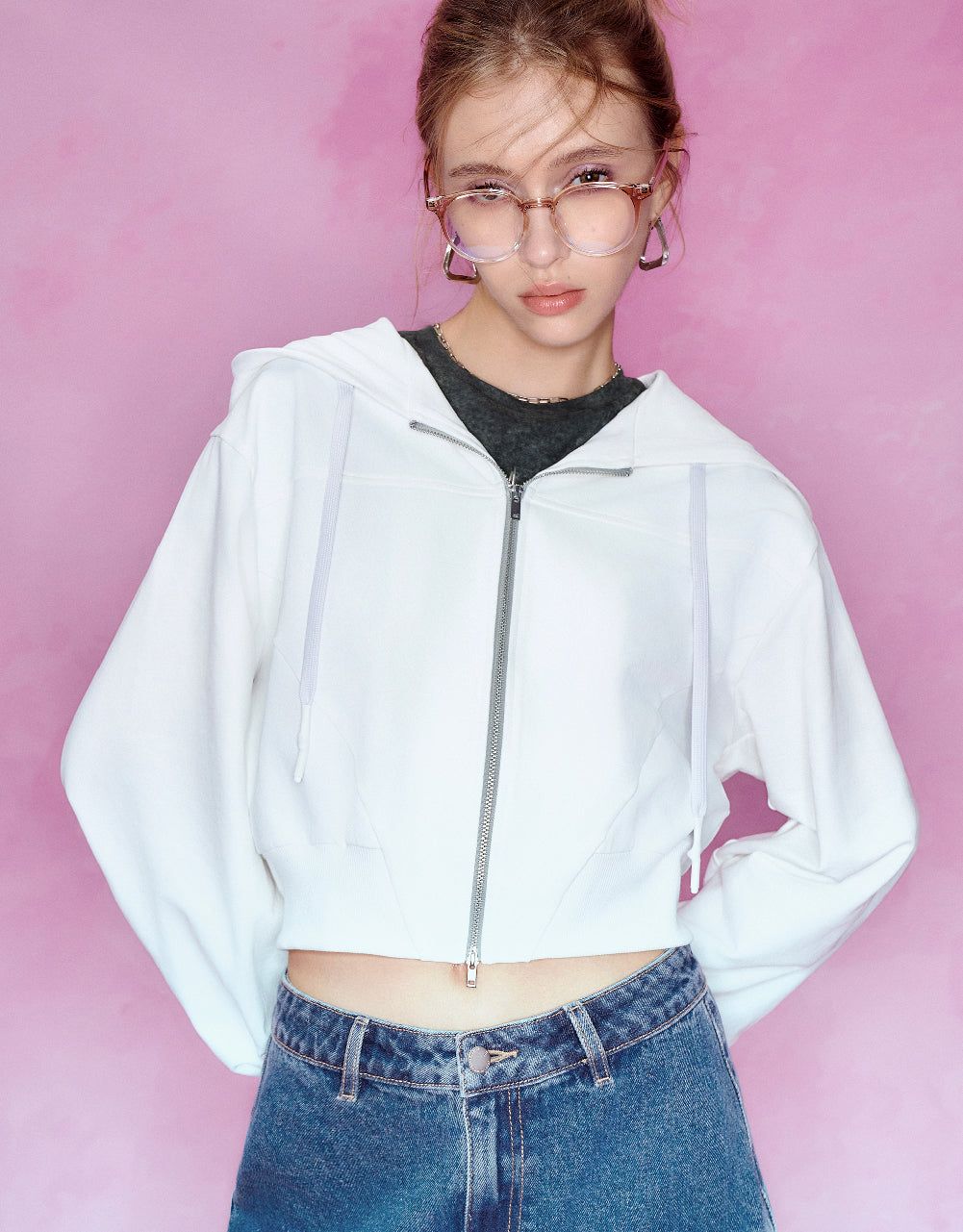 Zipper Front Hooded Knitted Jacket sold by Urban Revivo product image thumbnail 5