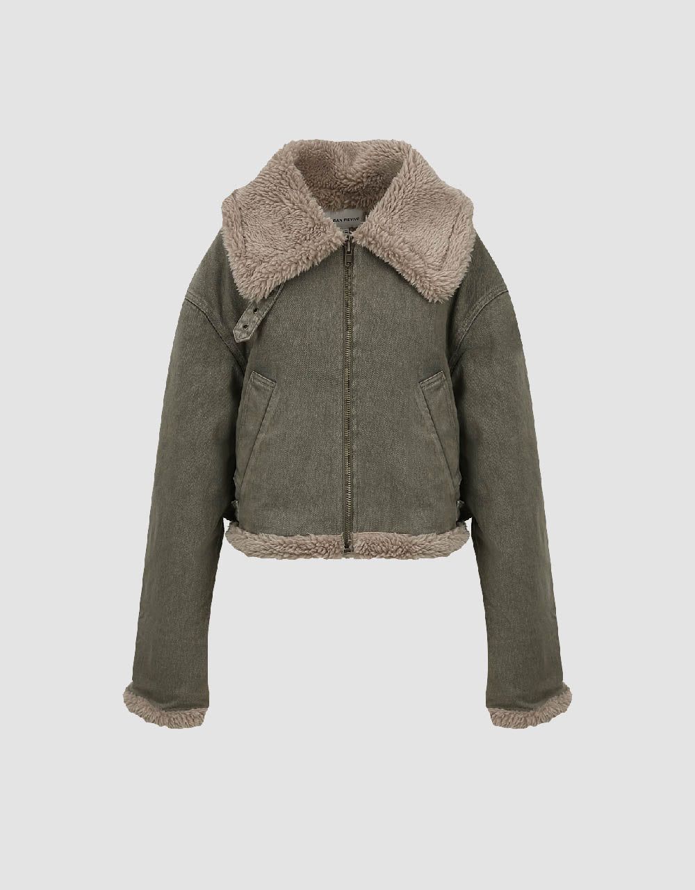 Zipper Front Furry Denim Jacket sold by Urban Revivo product image thumbnail 2