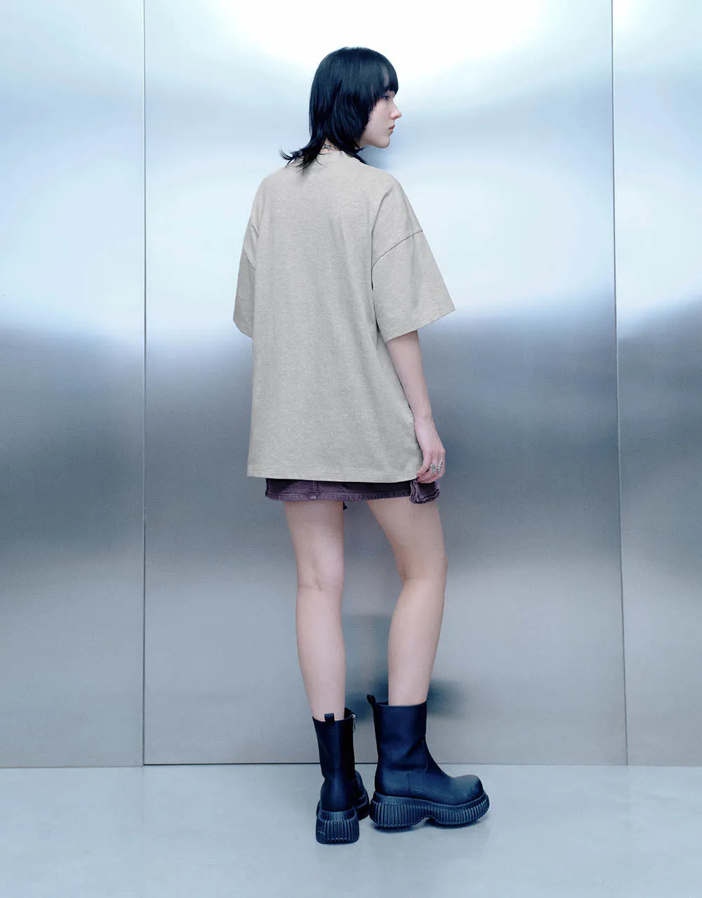 Printed Crew Neck Loose T-Shirt sold by Urban Revivo product image thumbnail 5