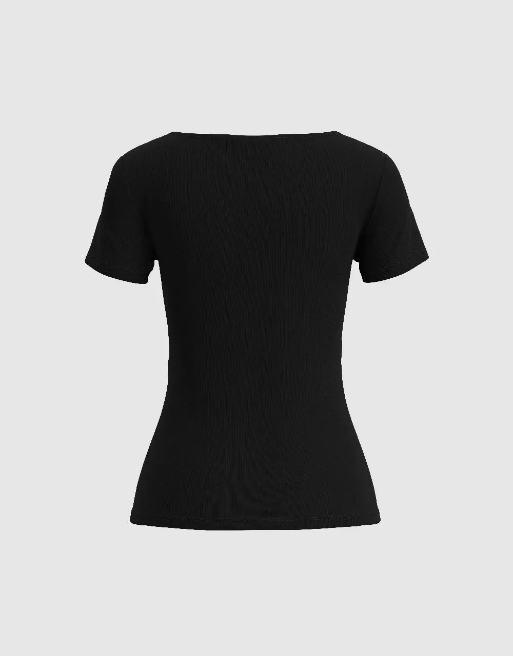 Ruched V-Neck Skinny T-Shirt sold by Urban Revivo product image thumbnail 5