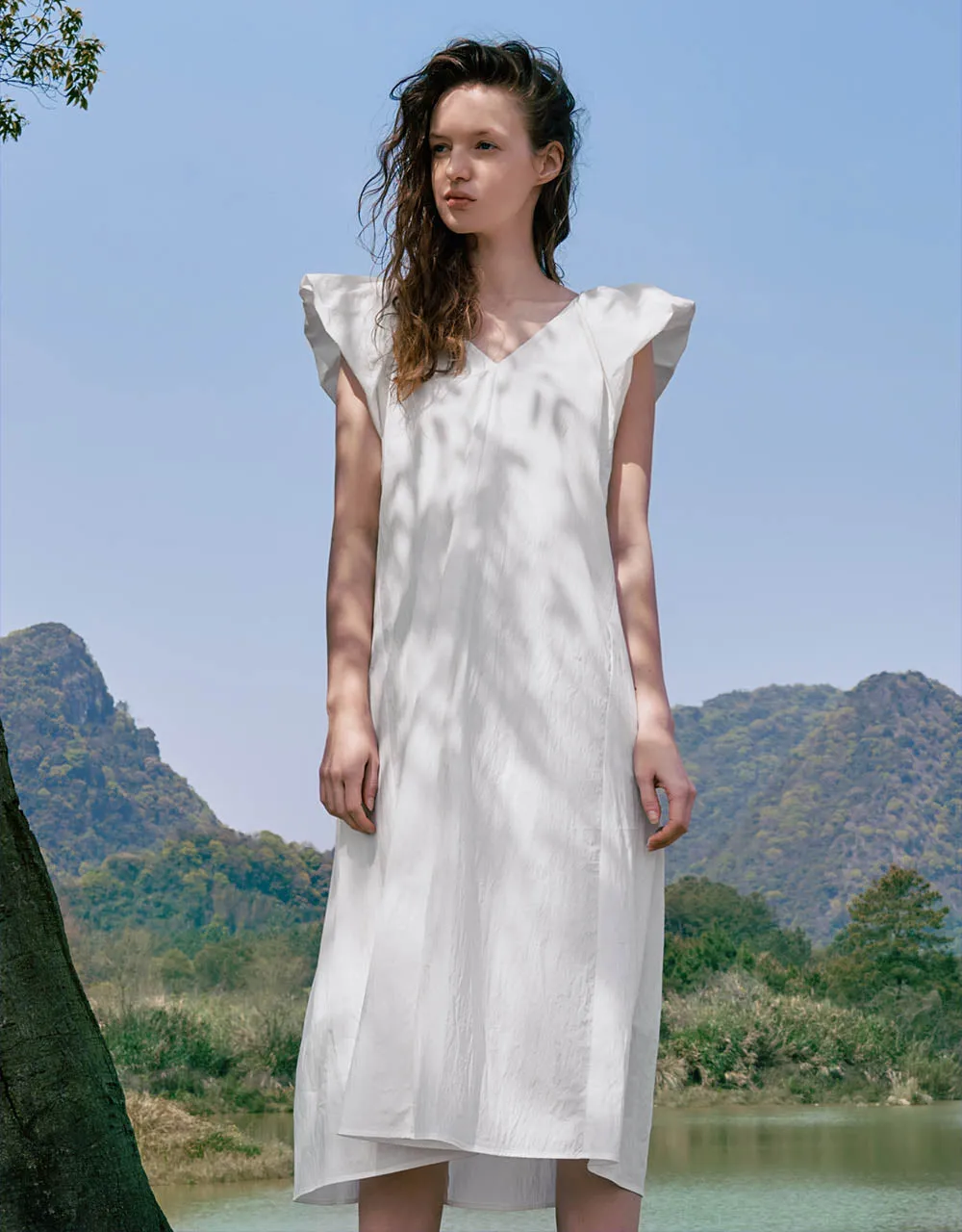 Sleeveless V-Neck A-Line Dress sold by Urban Revivo