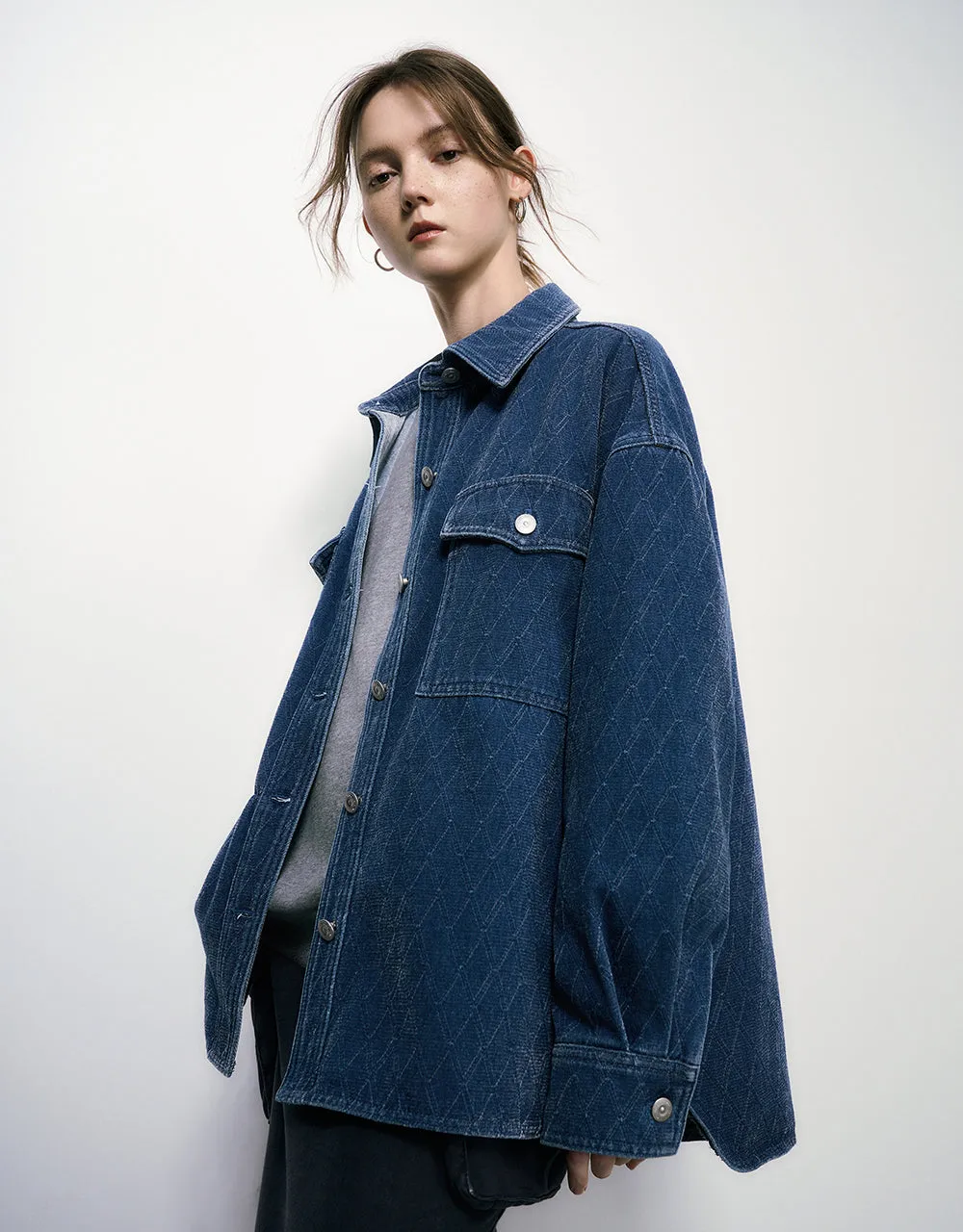 Button Up Straight Denim Jacket sold by Urban Revivo product image thumbnail 3