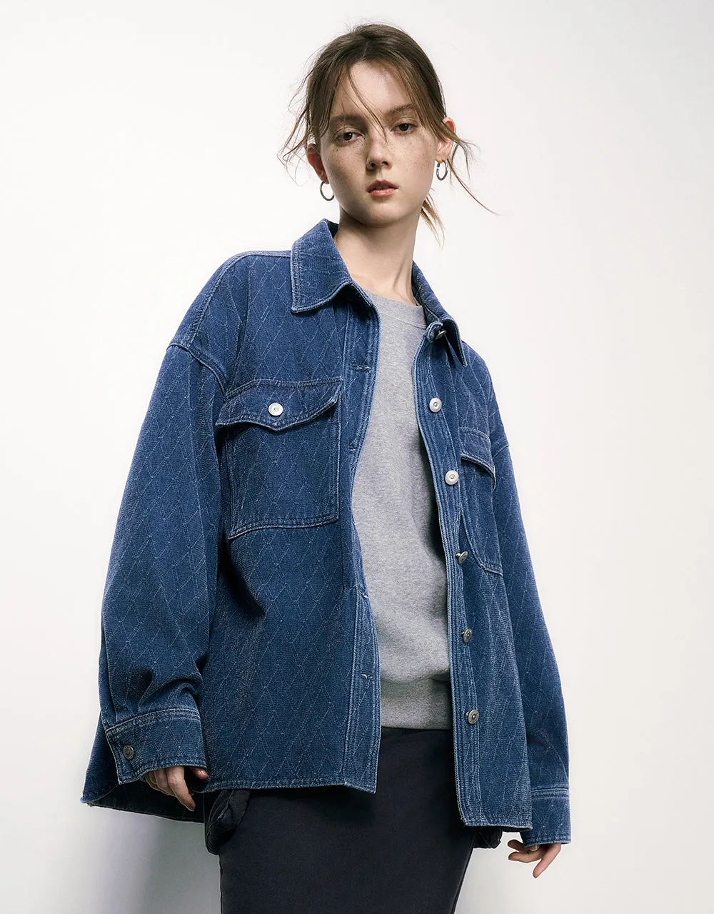 Button Up Straight Denim Jacket sold by Urban Revivo