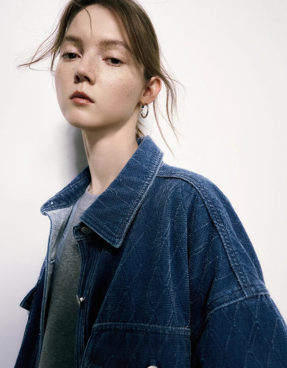 Button Up Straight Denim Jacket sold by Urban Revivo product image thumbnail 5