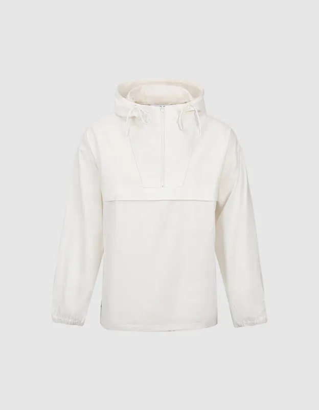 Zip Half Placket Hooed Overhead Shirt sold by Urban Revivo