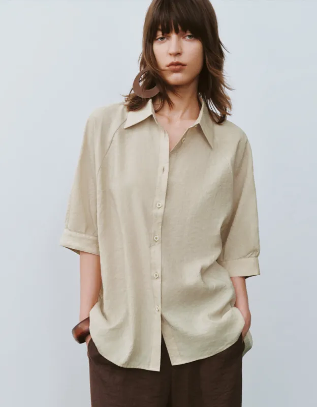 Button Up Straight Shirt sold by Urban Revivo